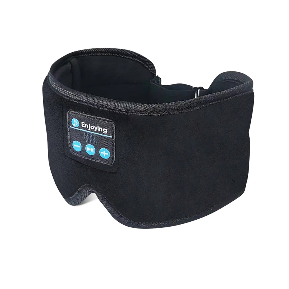 Masque pour les yeux de sommeil Bluetooth 3D, haut-parleur stéréo HD, noir