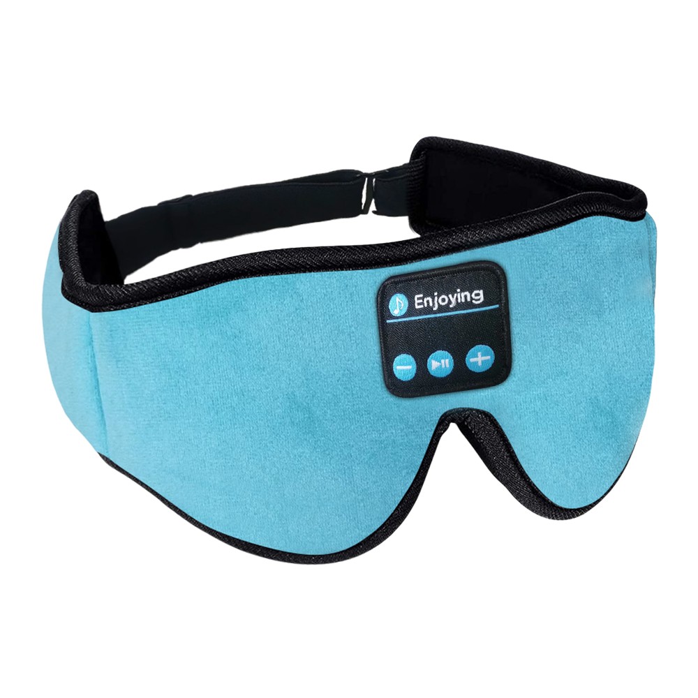 Masque pour les yeux de sommeil Bluetooth 3D, casque de sommeil bleu