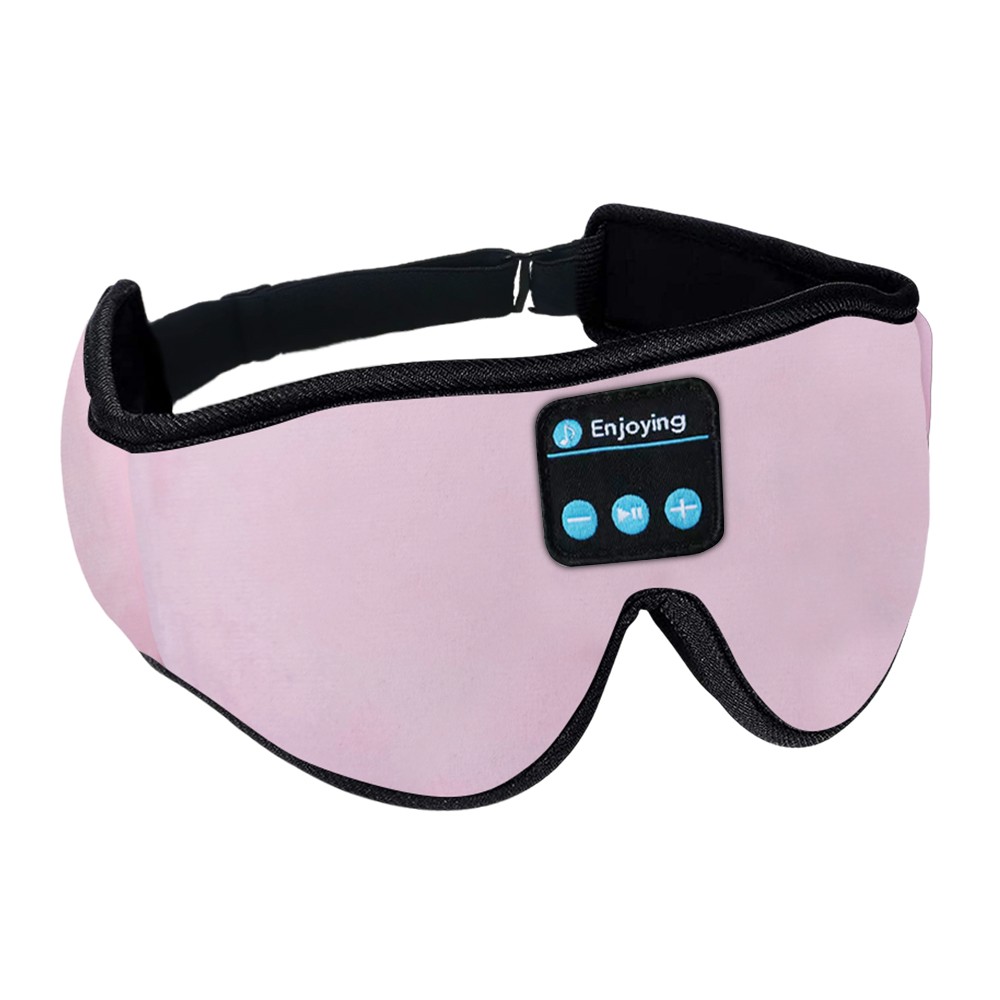 Masque pour les yeux de sommeil Bluetooth 3D, casque de sommeil rose