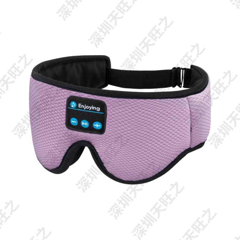 Masque pour les yeux de sommeil Bluetooth 3D, casque de sommeil violet