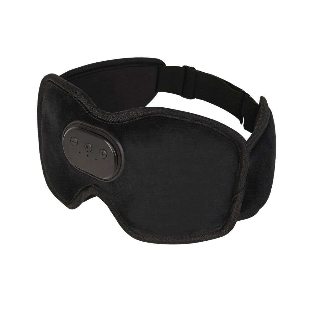 Masque pour les yeux de sommeil Bluetooth 3D, masque de musique sans fil noir