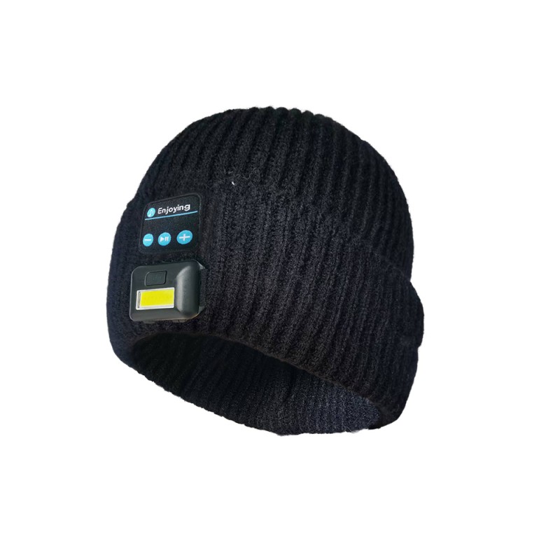 Bluetooth Beanie Hat Casque Noir avec éclairage